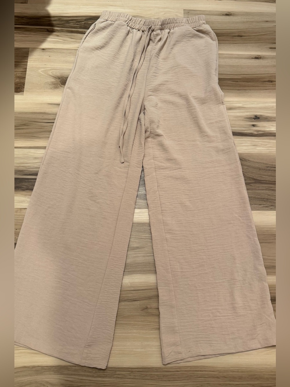Women’s Wide Leg Tan Dress Pants with drawstring size large